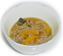 かぼちゃとグルテンの煮付け