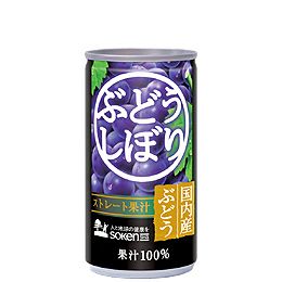 ストレート果汁100％ ぶどうしぼり（缶） 190g