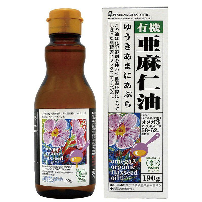 オーガニックフラックスオイル（有機亜麻仁油） 190g｜紅花食品 【取寄せ】｜《公式》自然食品・有機米かねこや