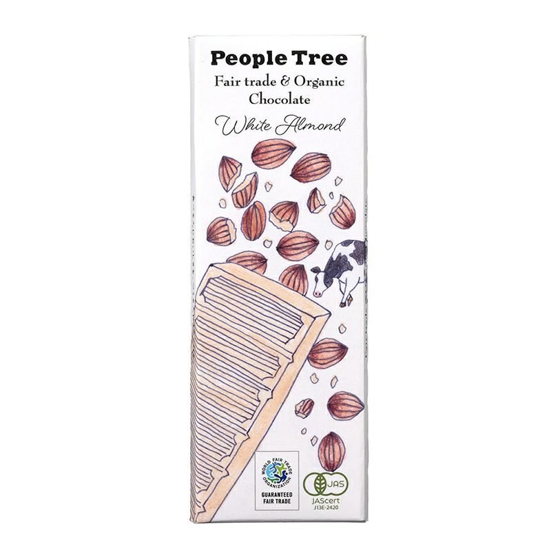 フェアトレード・板チョコ（ホワイト・アーモンド）People Tree 50g