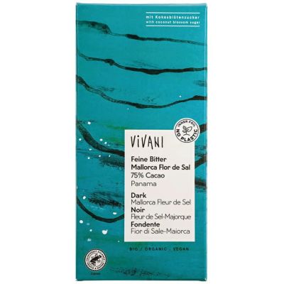 カカオ75％】 ViVANI オーガニックダーク塩チョコレート75％ 80g