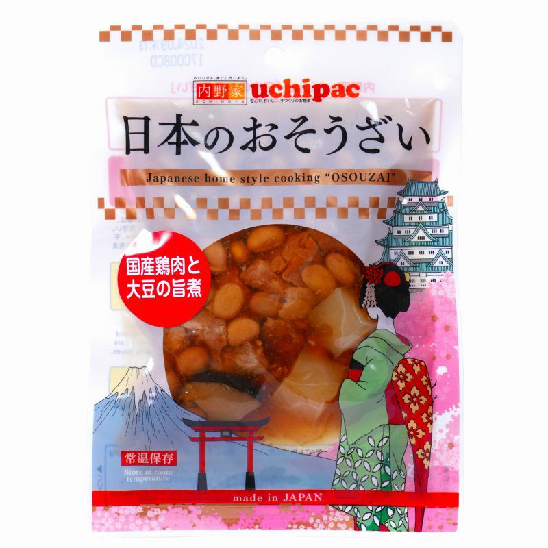 日本のおそうざい 国産鶏肉と大豆の旨煮 120g｜ウチノ